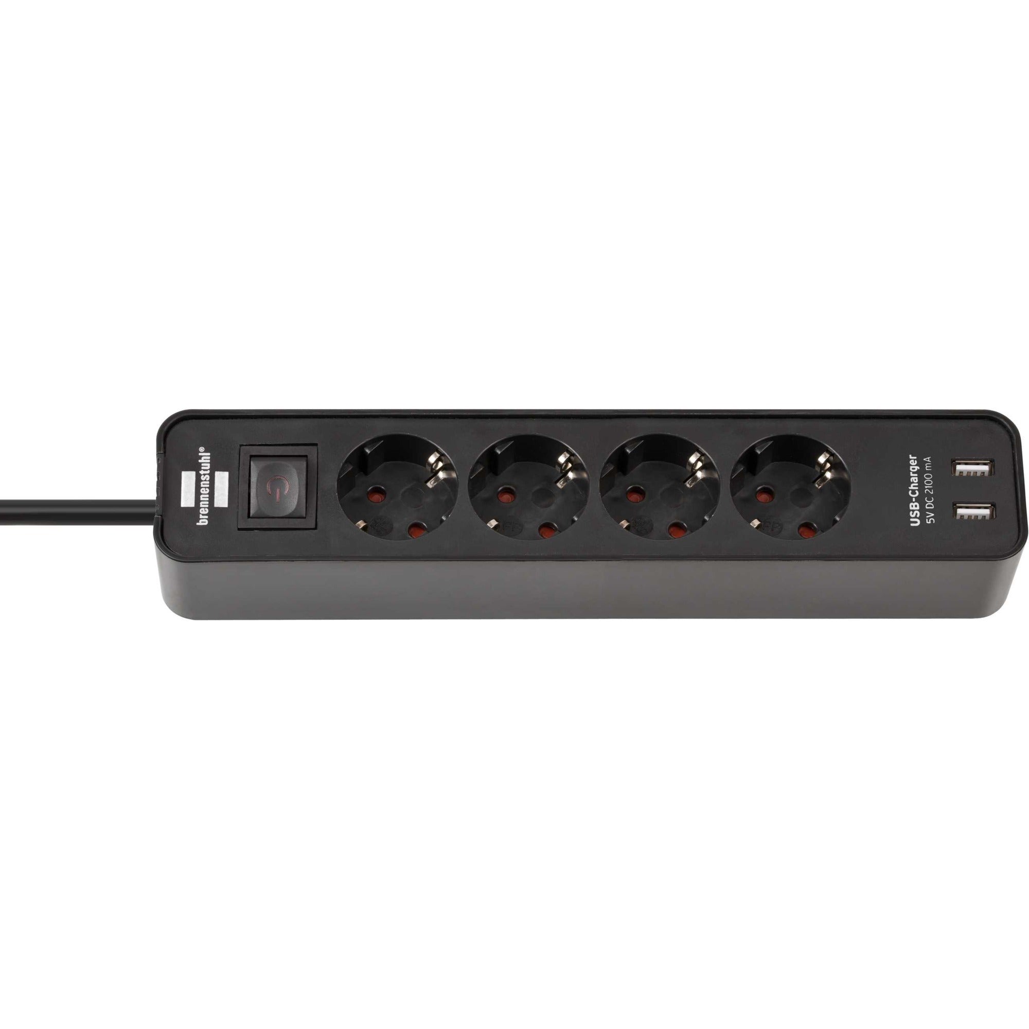 Brennenstuhl ecolor stekkerdoos 4-voudig met 2 usb-aansluitingen (usb-a stekkerdoos met schakelaar en 1,5m kabel)