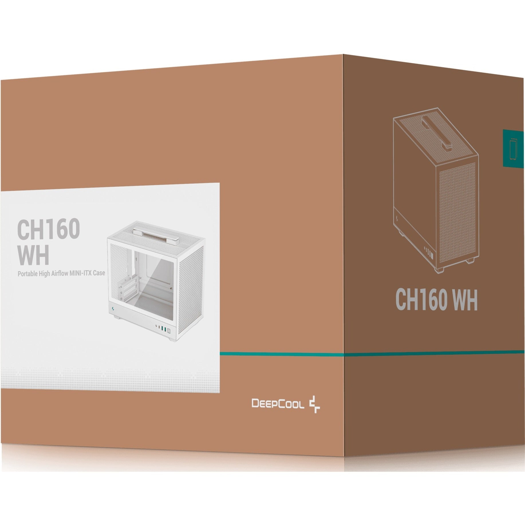 Deepcool ch160 mini tower behuizing (wit | 2x usb-a | 1x usb-c | tempered glass)
