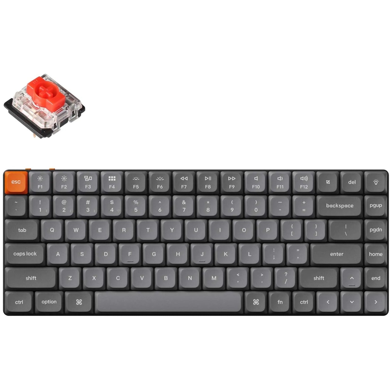 Keychron k3 max-b1, toetsenbord (zwart, us lay-out, gateron low profile 2.0 mechanical red, rgb leds, 75%, double-shot pbt, 2.4ghz | bluetooth 5.1 | usb-c)