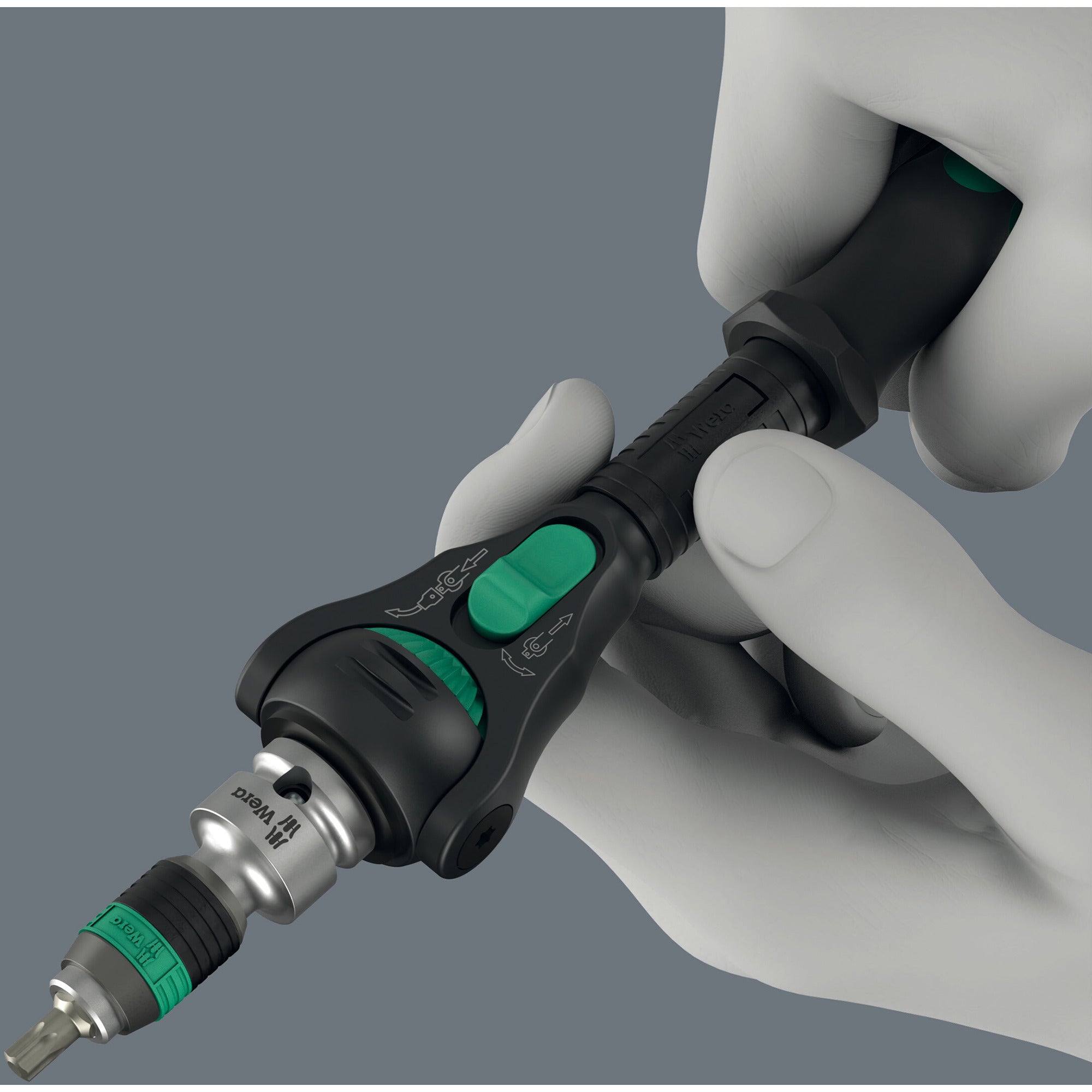Wera 8000 b black edition zyklop speed ratel met 3 8 aandrijving (zwart groen)