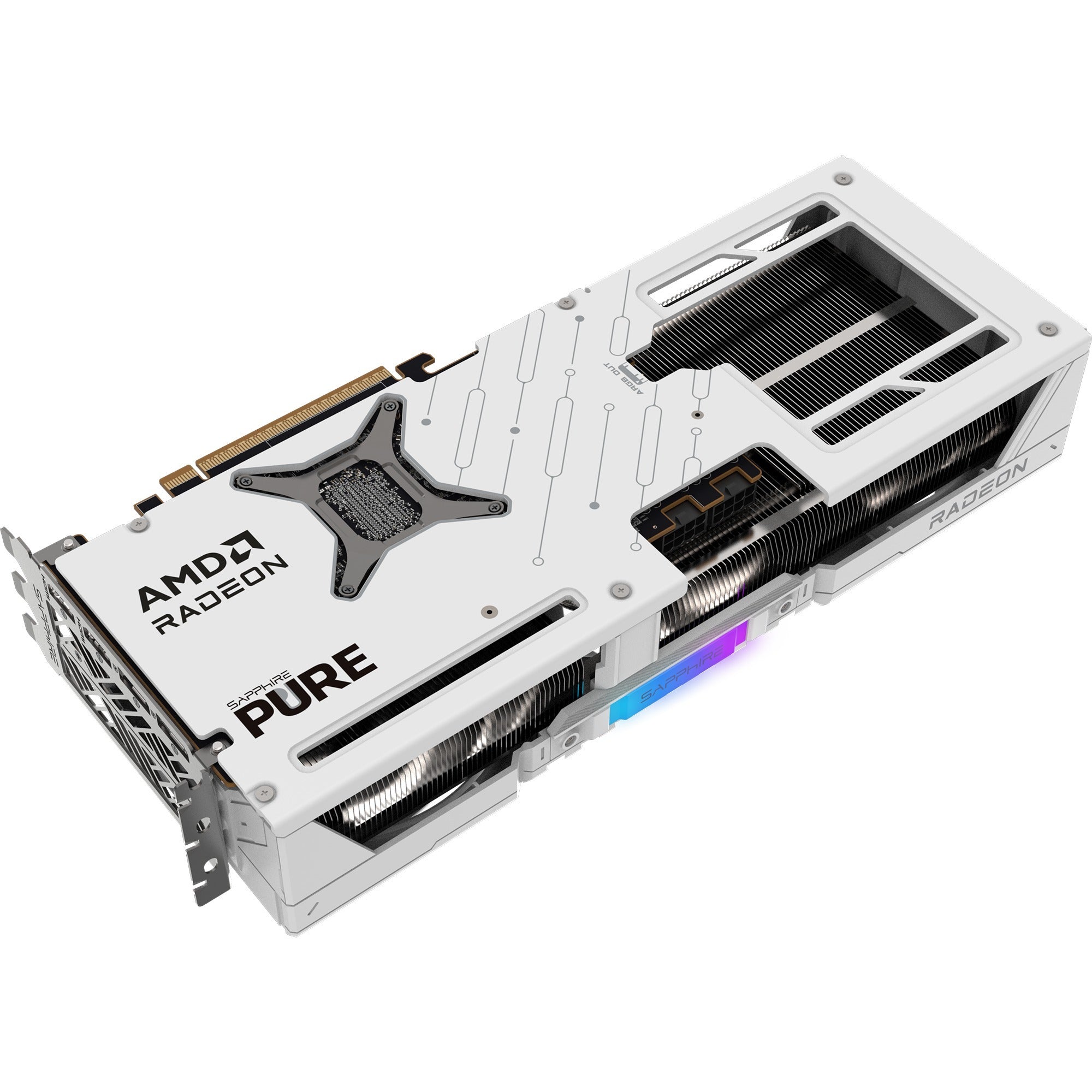 Sapphire radeon rx 9070 xt pure grafische kaart (wit, 2x displayport, 2x hdmi 2.1, rdna4)