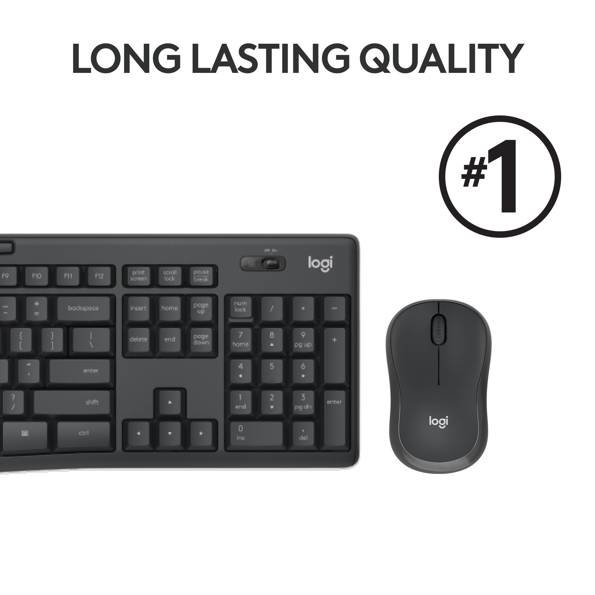 Logitech mk295 silent wireless keyboard and mouse combo desktopset (zwart, us-international lay-out (qwerty), 100%)