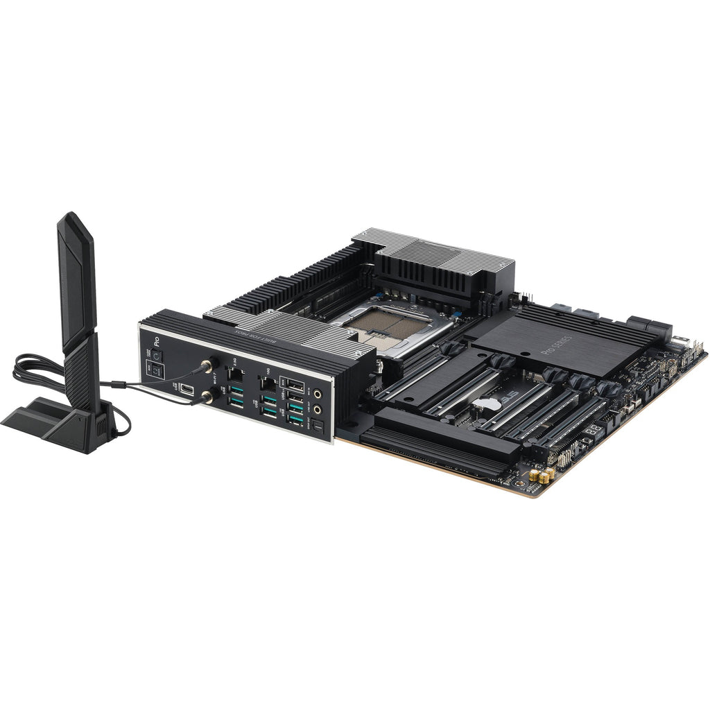 Asus pro ws trx50-sage wifi socket str5 moederbord (zwart grijs, raid, 10gb-lan, 2.5gb-lan, wi-fi 7, bt, sound, ceb)
