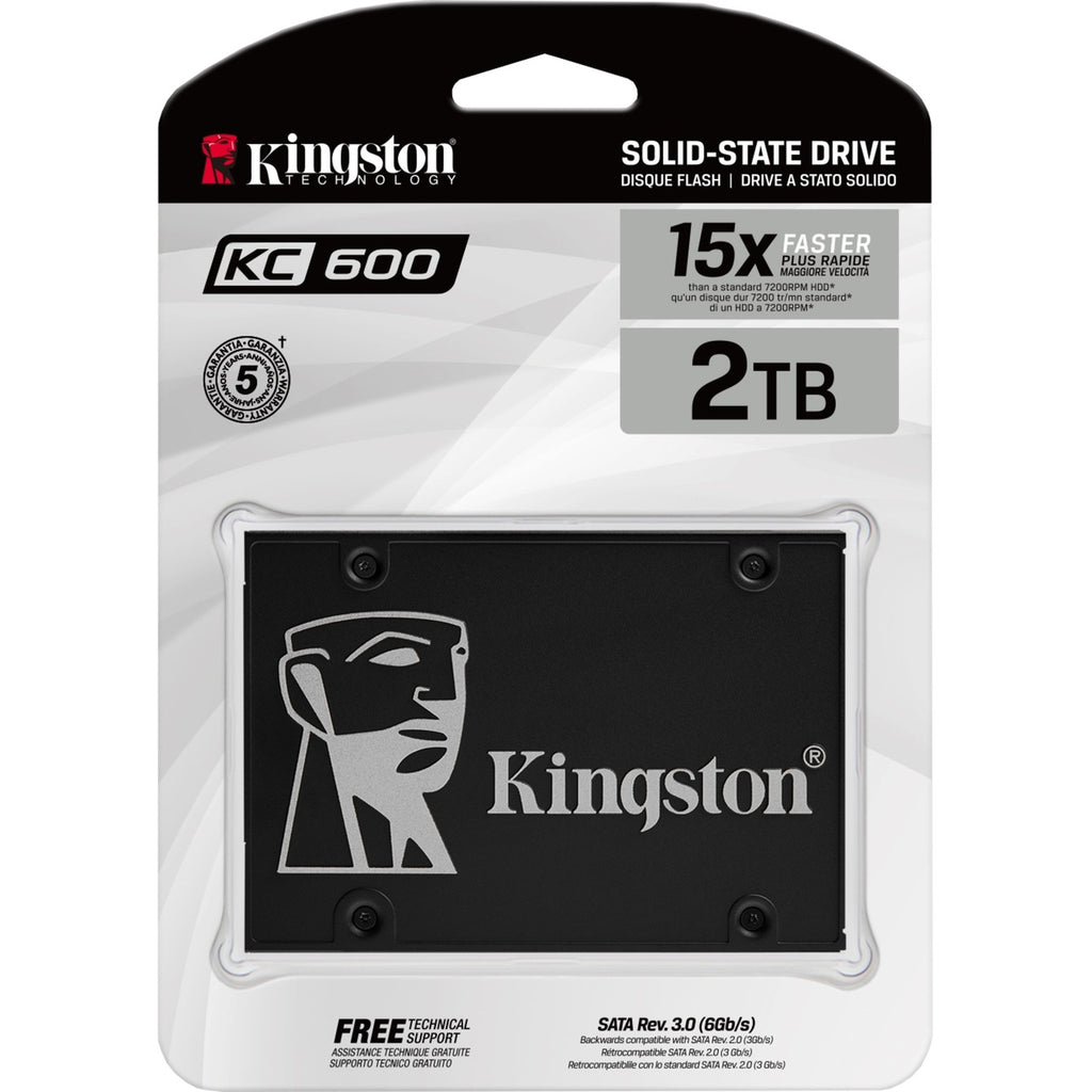 Kingston kc600 2048 gb ssd (zwart, skc600 2048g, sata 600)