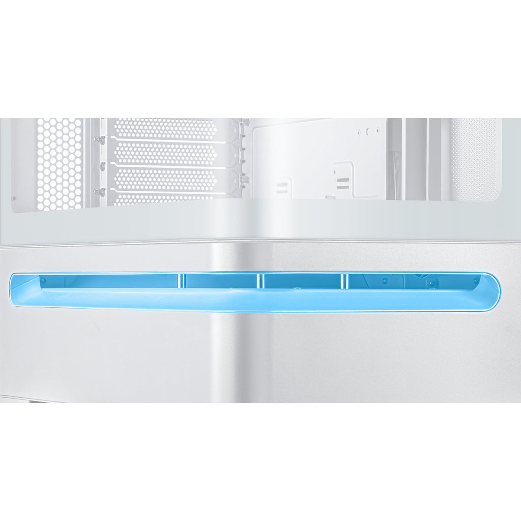 Asus prime ap202 midi tower behuizing (wit | 2x usb-a | 1x usb-c | rgb | tempered glass)