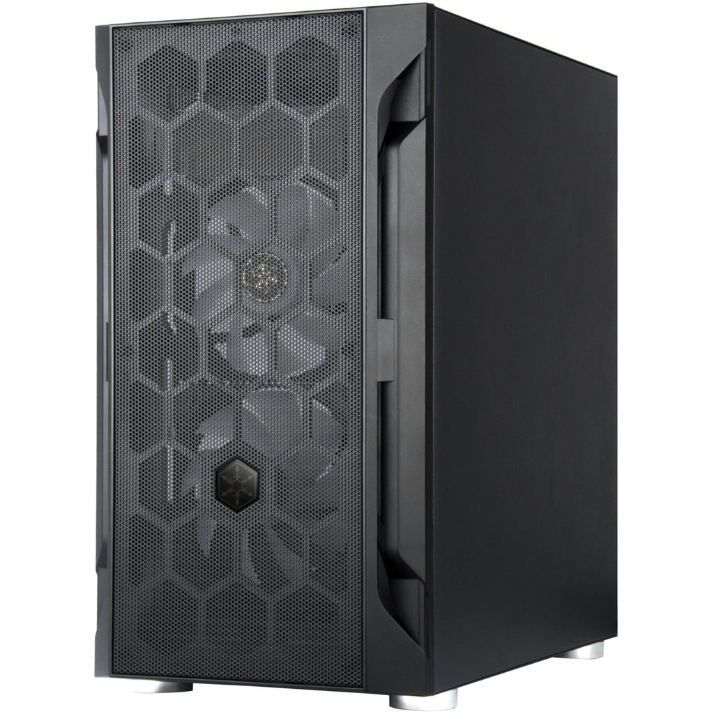 Silverstone sst-fah1mb-pro midi tower behuizing (zwart | 3x usb-a | rgb | tempered glass)
