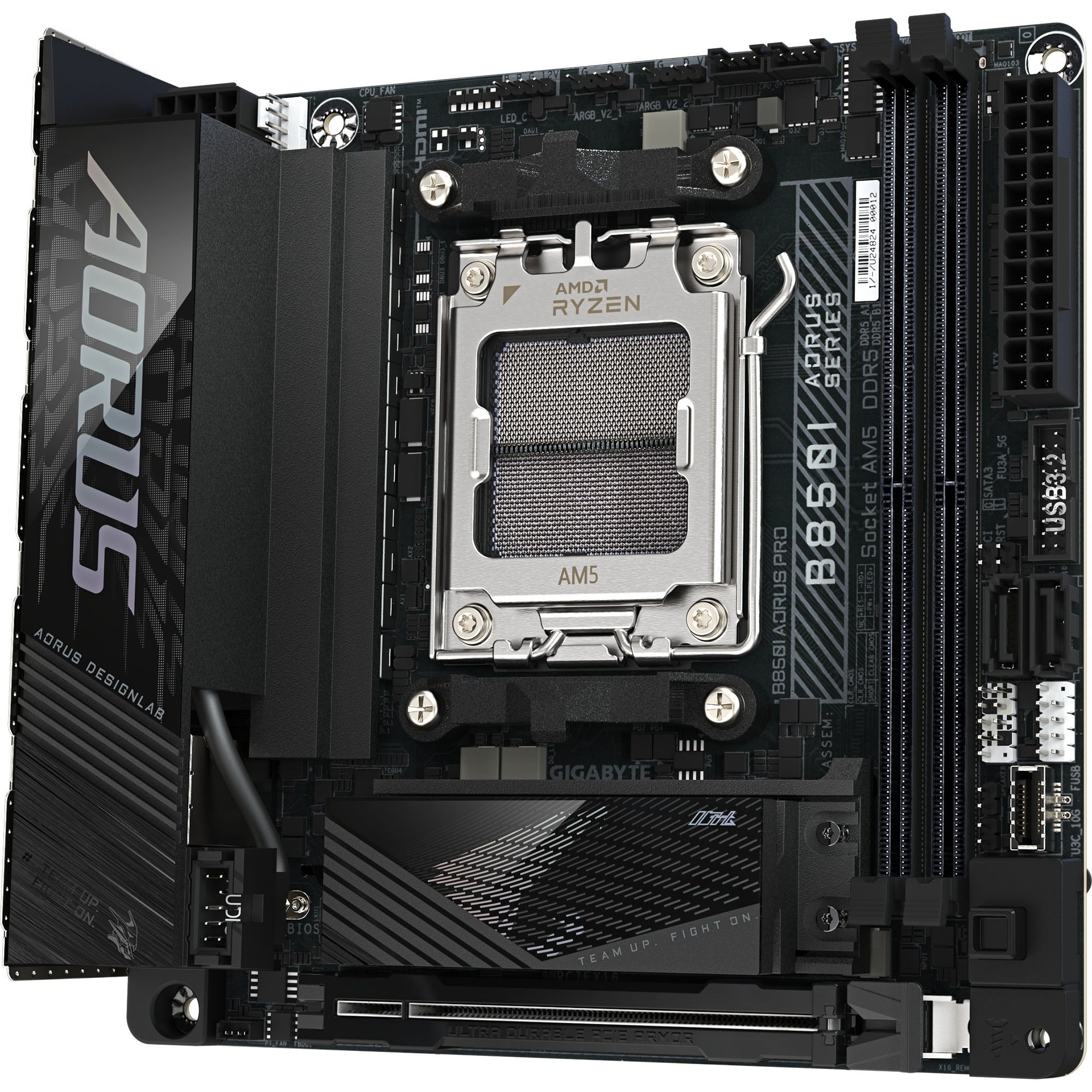 Gigabyte b850i aorus pro socket am5 moederbord (zwart, raid, 2.5gb-lan, wi-fi 7, bt, sound, mini-itx)