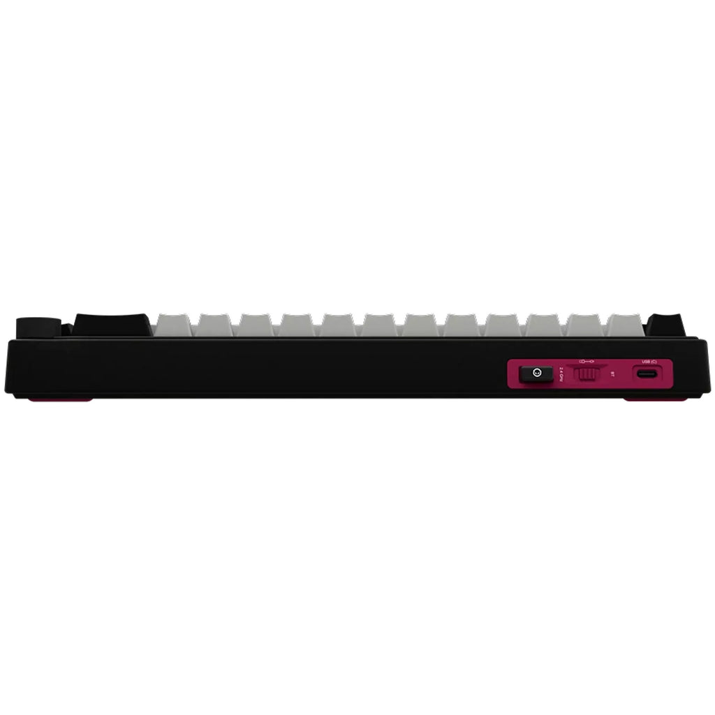 Lorgar kbp70mw rgb mechanisch gaming toetsenbord (zwart, us lay-out (qwerty), logar toxic purple, 65%, rgb, hot-swappable, pbt double-shot, bluetooth | 2.4ghz | usb)