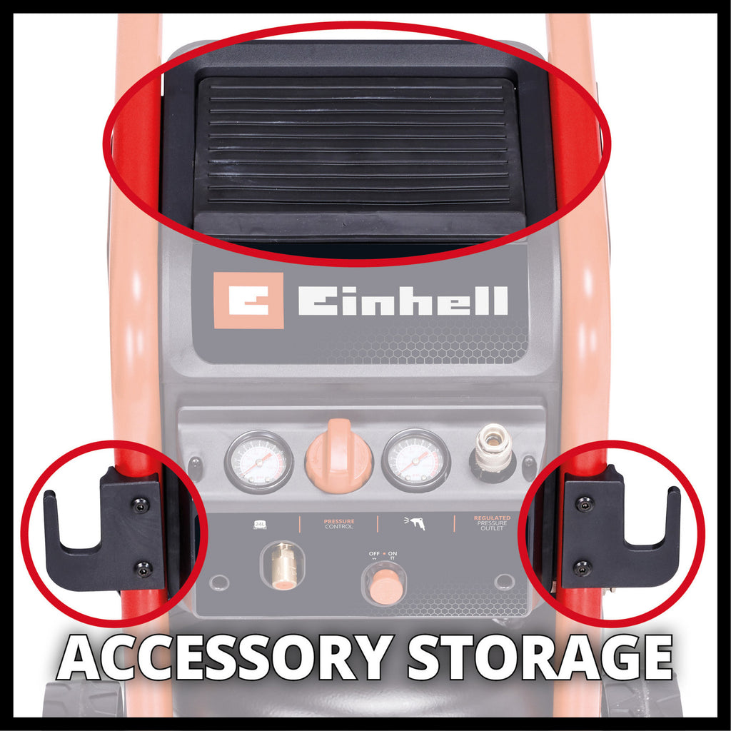 Einhell te-ac 240 24 silent compressor (zwart rood, 24 liter)