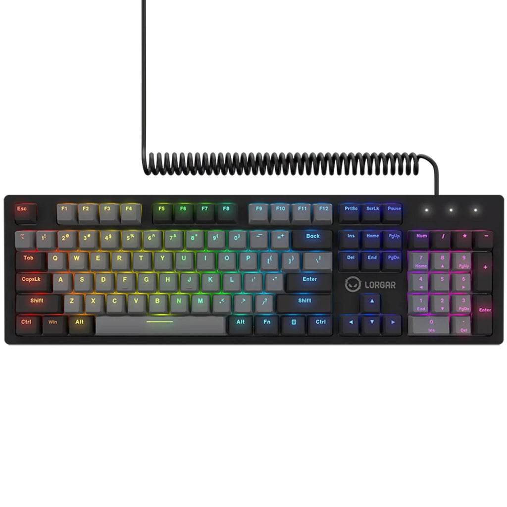 Lorgar azar 514 rgb mechanisch gaming toetsenbord (zwart, us lay-out (qwerty), logar dream, 100%, rgb)