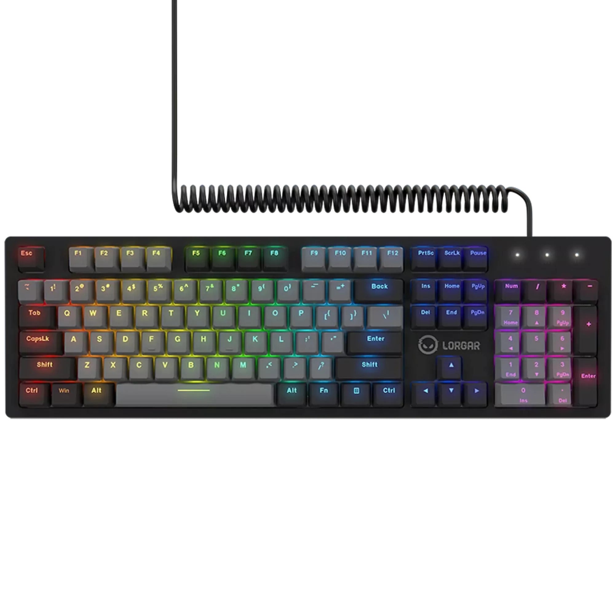 Lorgar azar 514 rgb mechanisch gaming toetsenbord (zwart, us lay-out (qwerty), logar dream, 100%, rgb)