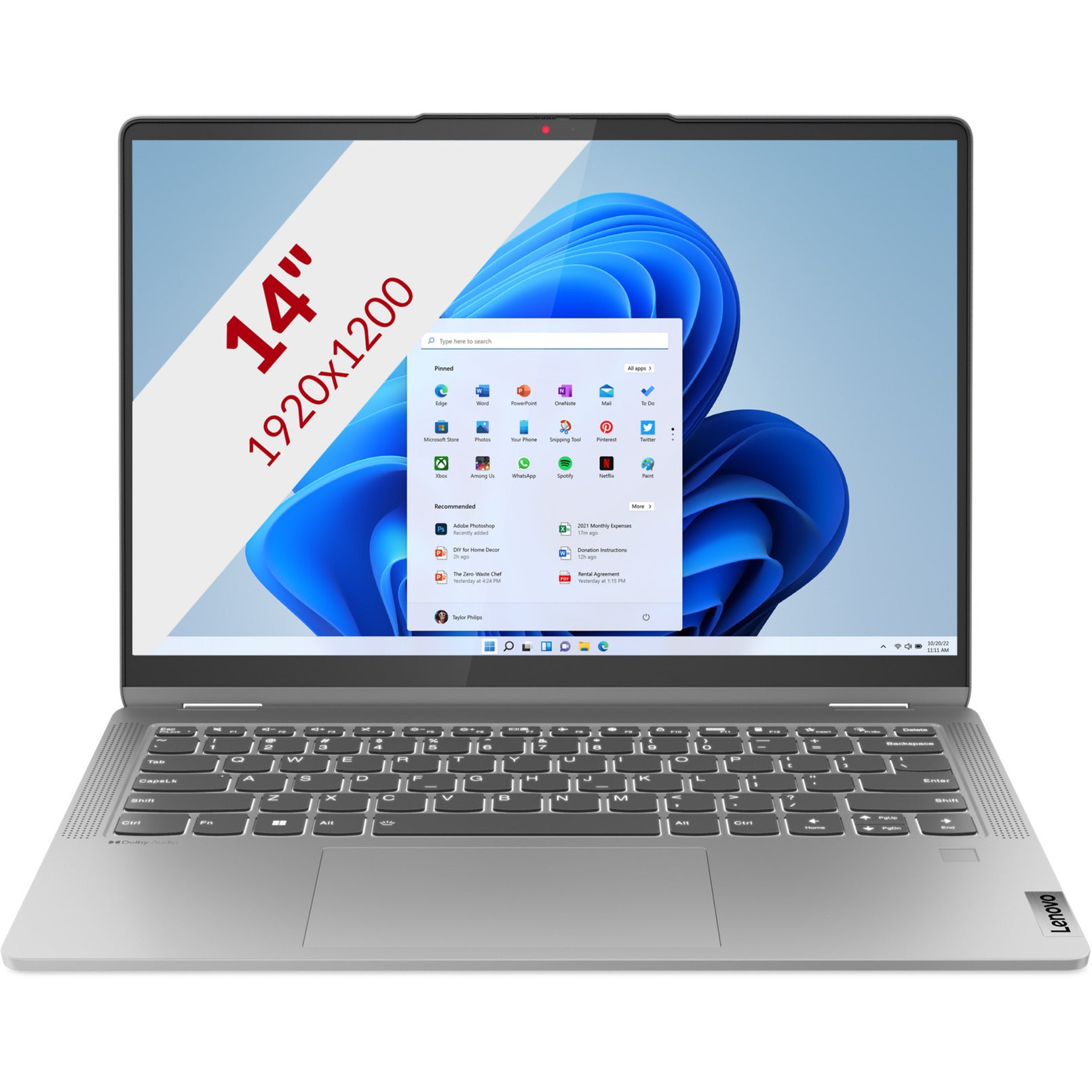 Lenovo ideapad flex 5 14abr8 (82xx00grmh) 14 2-in-1 laptop (grijs | r5 5625u | radeon graphics | 16 gb | 512 gb ssd | touch)