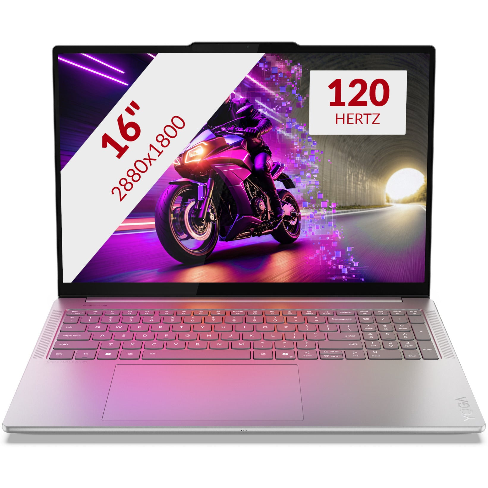 Lenovo yoga pro 9 16iah10 (83l00078mh) aura edition 16 laptop (grijs | core ultra 7 255h | rtx 5060 | 32 gb | 1 tb ssd)