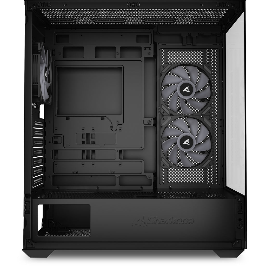 Sharkoon sk6 argb midi tower behuizing (zwart | 2x usb-a | rgb | tempered glass)