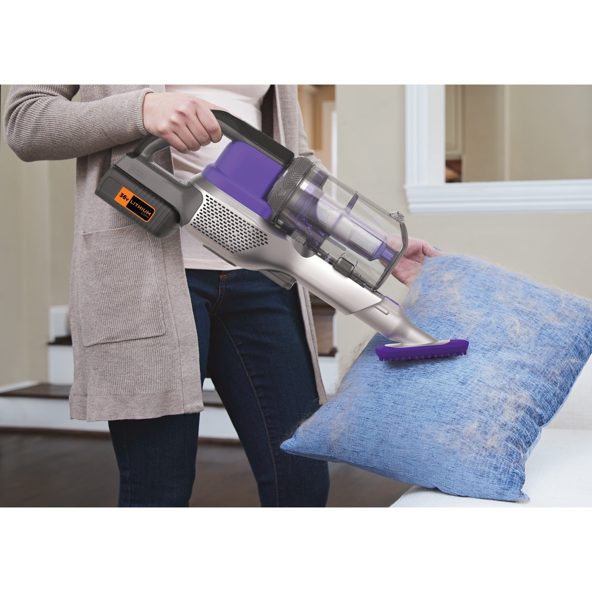 Black+decker 36v 4-in-1 powerseries extreme pet steelstofzuiger (paars)