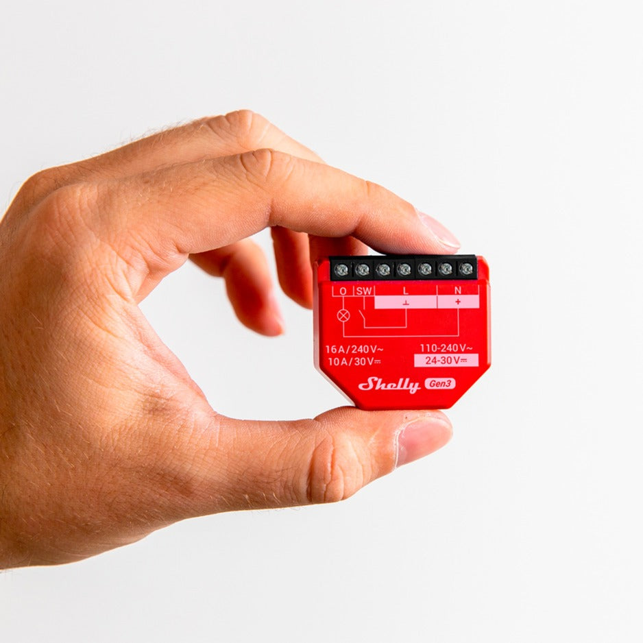 Shelly 1pm gen3 relais (rood, wifi, bluetooth)