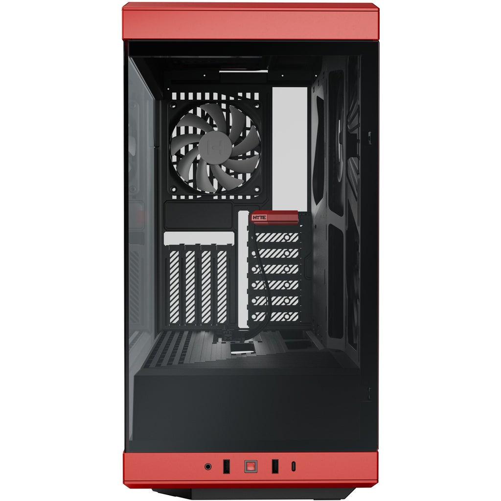 Hyte y40 midi tower behuizing (rood zwart | 2x usb-a | 1x usb-c | tempered glass)