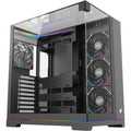 Xyz pc gear tesseract a-rgb midi tower behuizing (zwart | 2x usb-a | 1x usb-c | rgb | tempered glass)