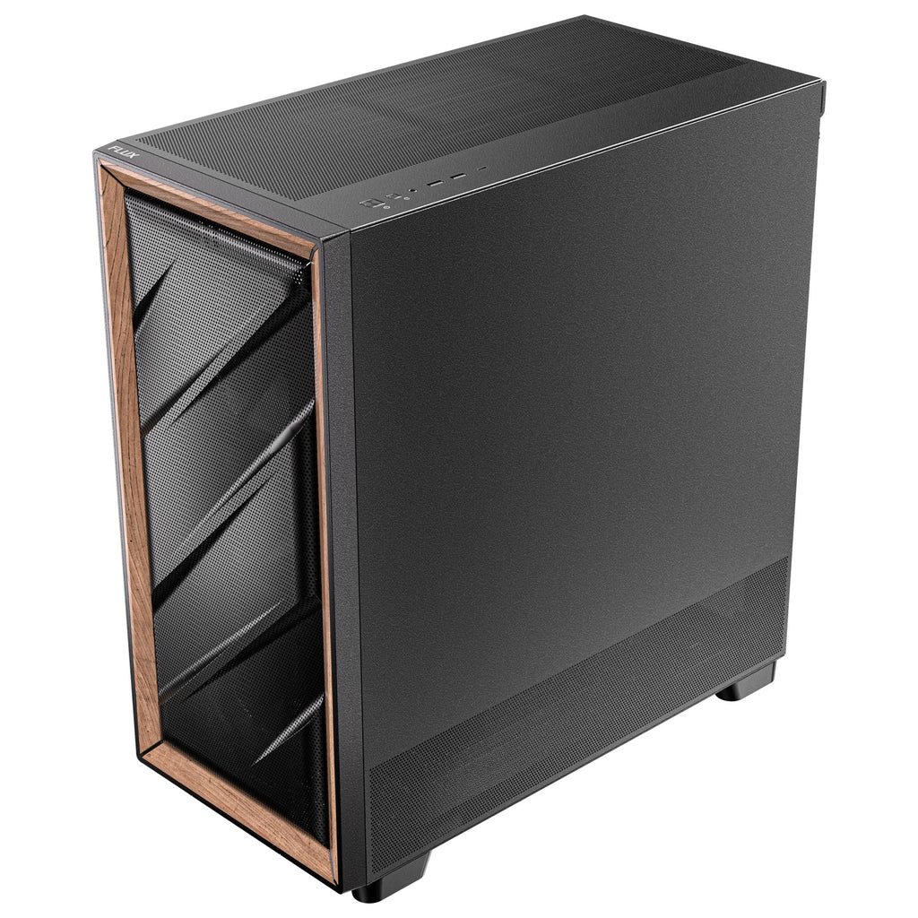Antec flux midi tower behuizing (zwart | 2x usb-a | 1x usb-c | tempered glass)