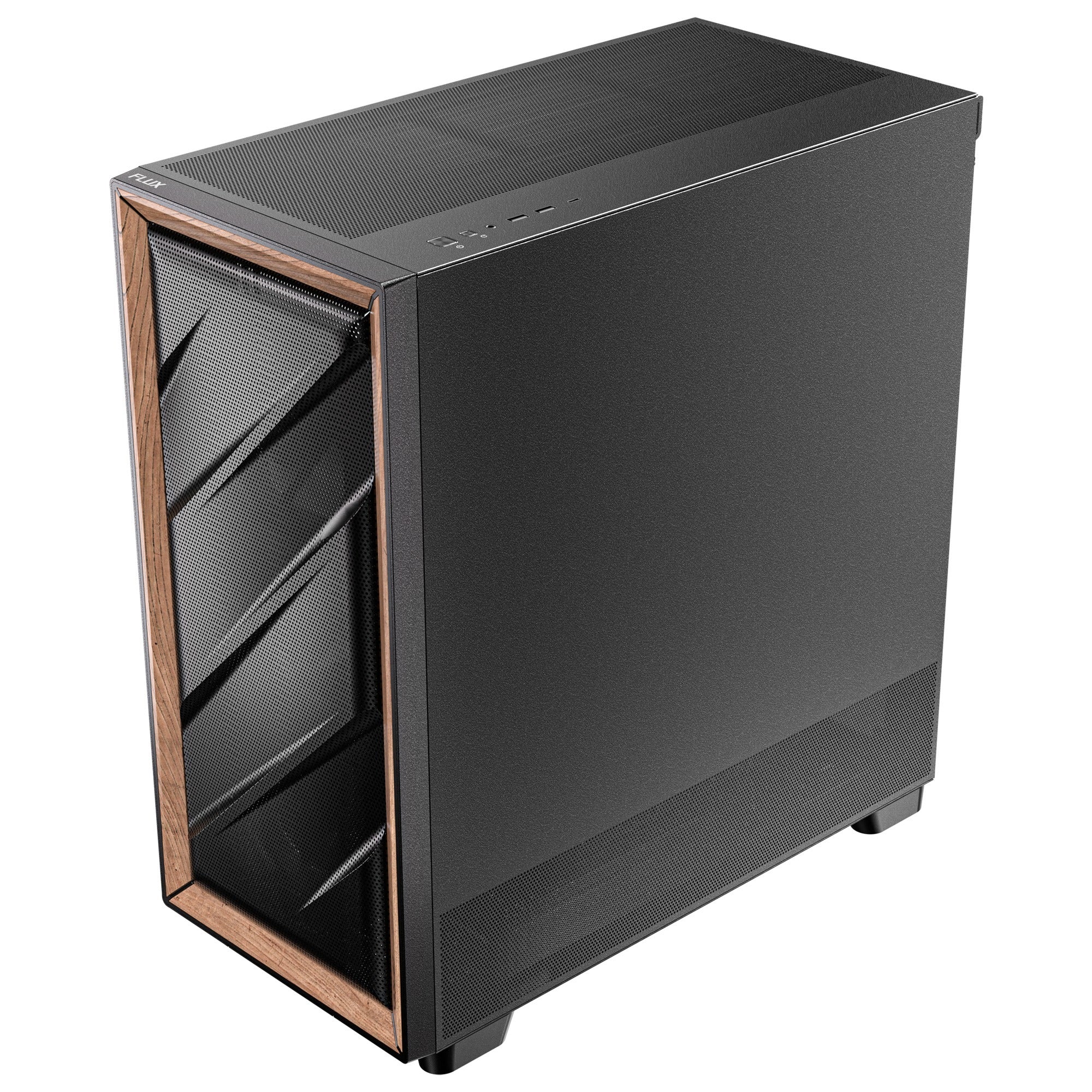 Antec flux midi tower behuizing (zwart | 2x usb-a | 1x usb-c | tempered glass)