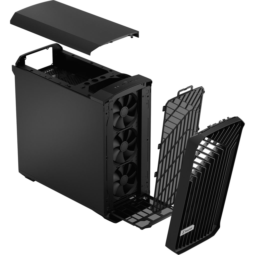 Fractal design torrent black solid midi tower behuizing (zwart | 2x usb-a | 1x usb-c)