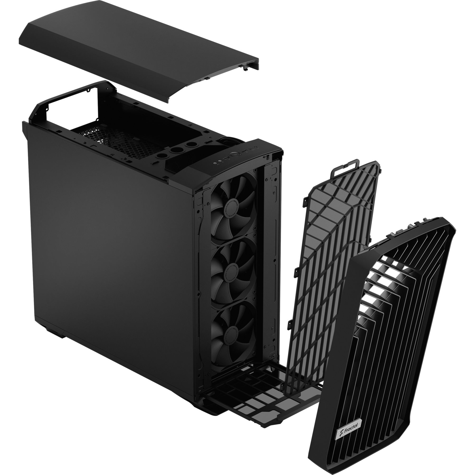 Fractal design torrent black solid midi tower behuizing (zwart | 2x usb-a | 1x usb-c)