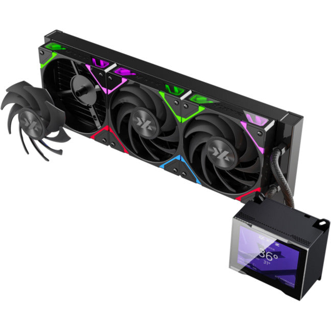 Xyz pc gear hydroview aio 360 waterkoeling (zwart, argb, pwm)