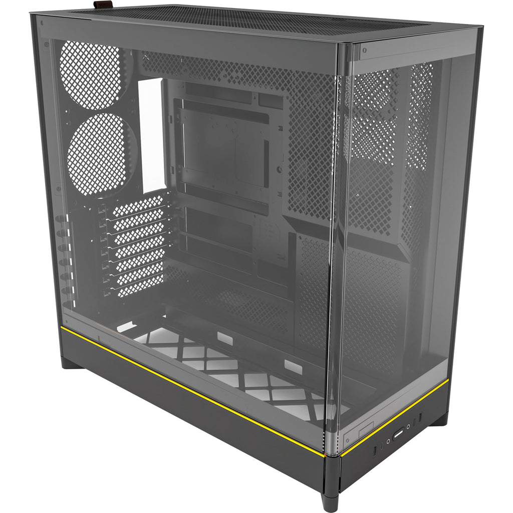 Montech hs02 midi tower behuizing (zwart | 2x usb-a | 1x usb-c | rgb | tempered glass)