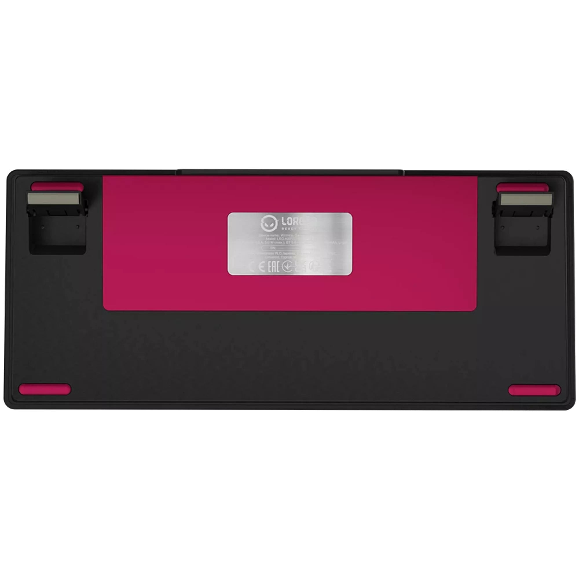 Lorgar kbp7075w rgb mechanisch gaming toetsenbord (zwart, us lay-out (qwerty), logar toxic purple, 75%, rgb, hot-swappable, pbt double-shot, bluetooth | 2.4ghz | usb)