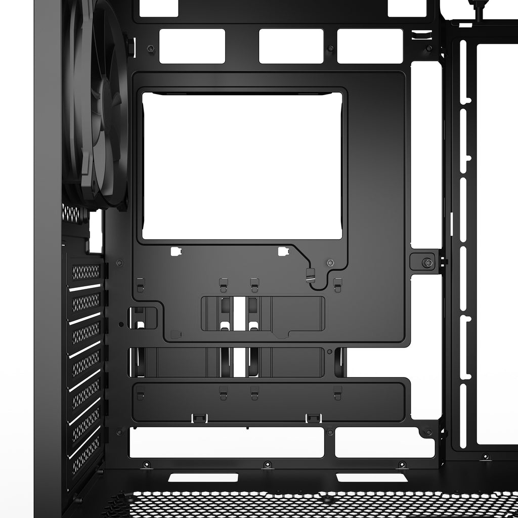 Sharkoon ak2 midi tower behuizing (zwart | 2x usb-a | 1x usb-c)