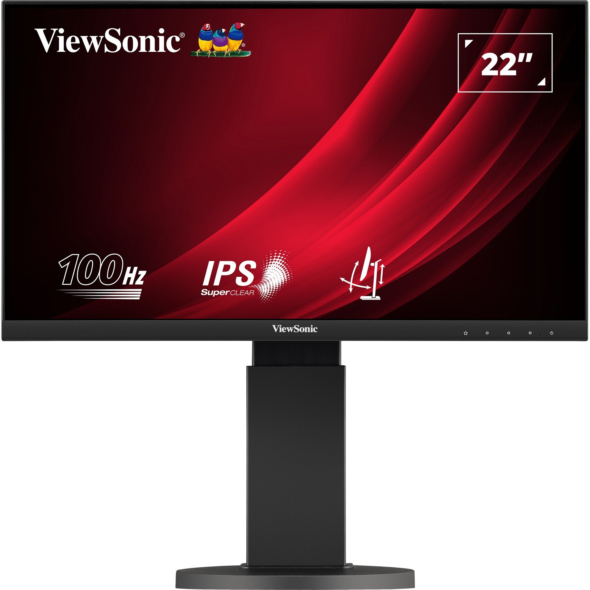 Viewsonic vg2208a 22 monitor (zwart, 1x hdmi, 1x displayport, usb-c, usb-a, sound, 100 hz)