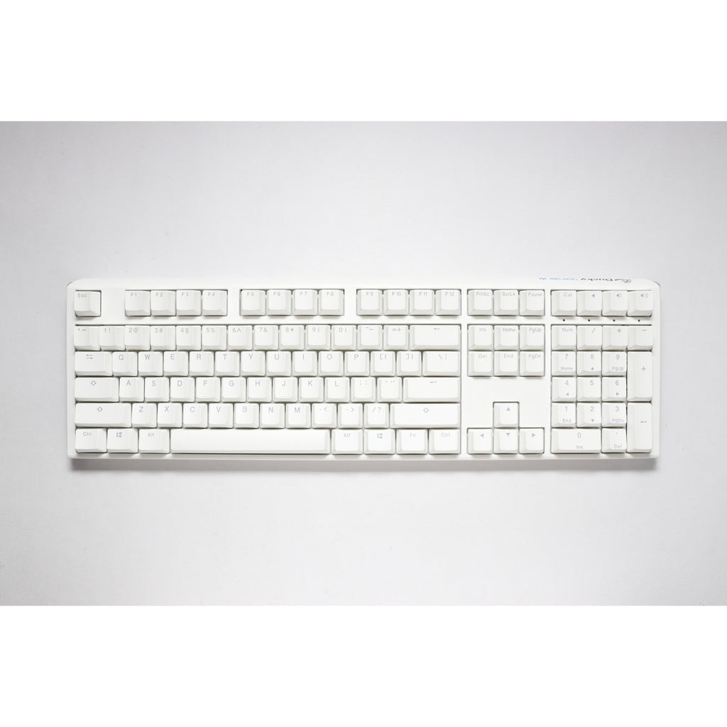 Ducky one 3 classic pure white, toetsenbord (wit, us lay-out, cherry mx silent red, rgb led, double-shot pbt, hot-swappable, quack mechanics)