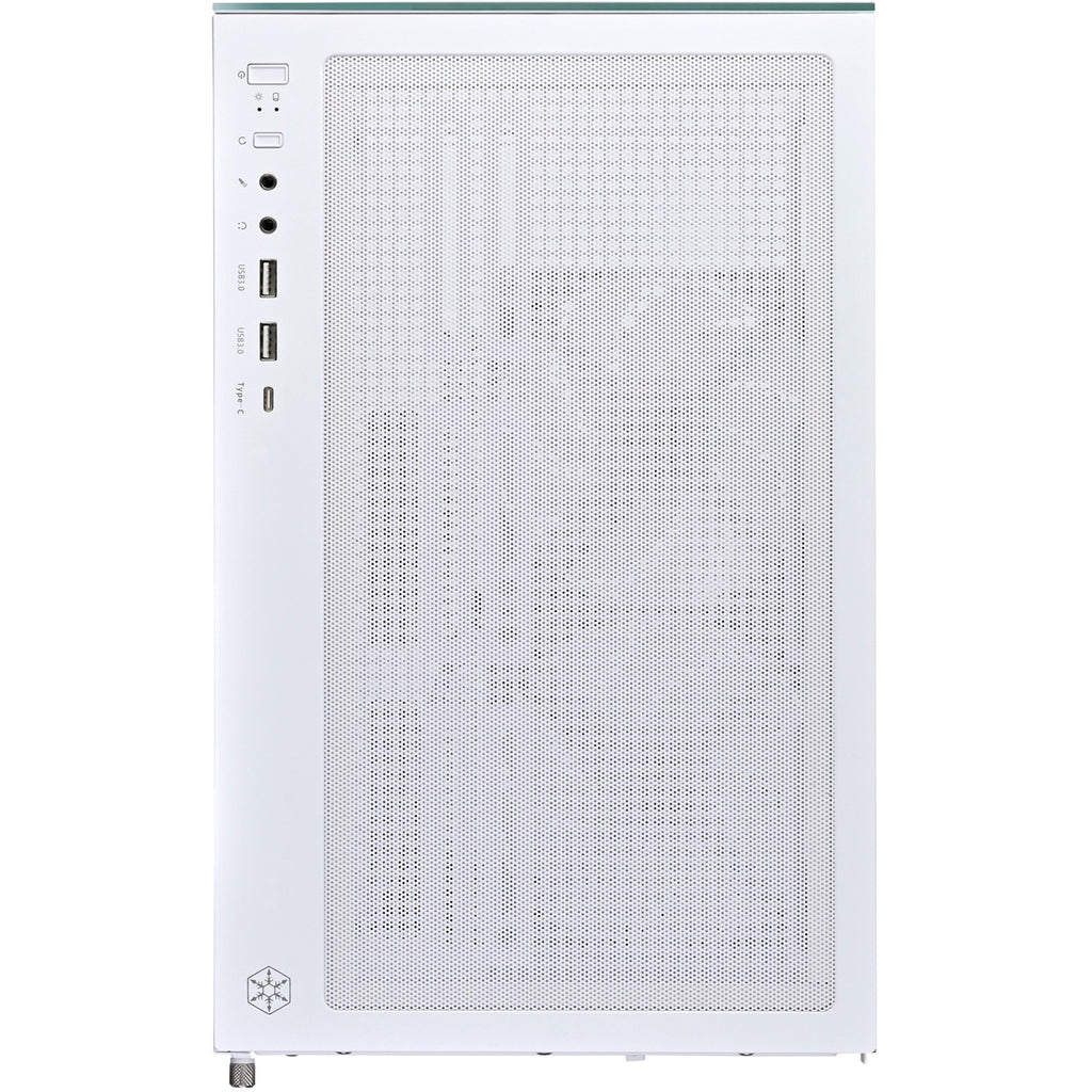 Silverstone lucid 04 mini tower behuizing (wit | 2x usb-a | 1x usb-c | rgb | tempered glass)