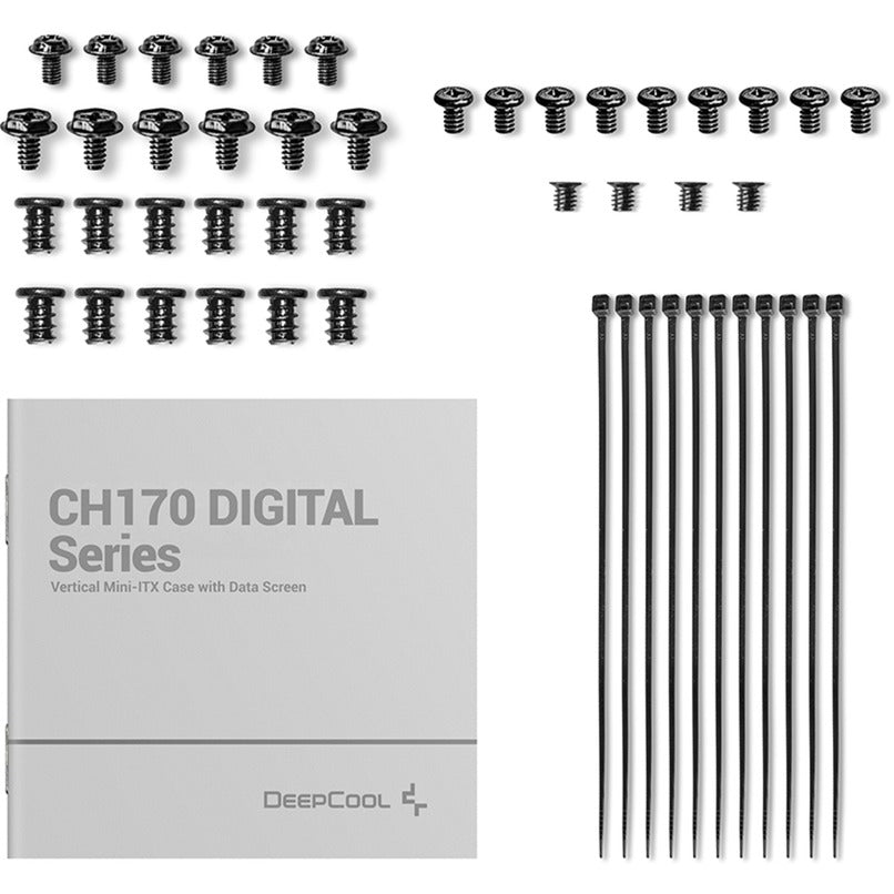 Deepcool ch170 digital mini tower behuizing (zwart | 2x usb-a | 1x usb-c)