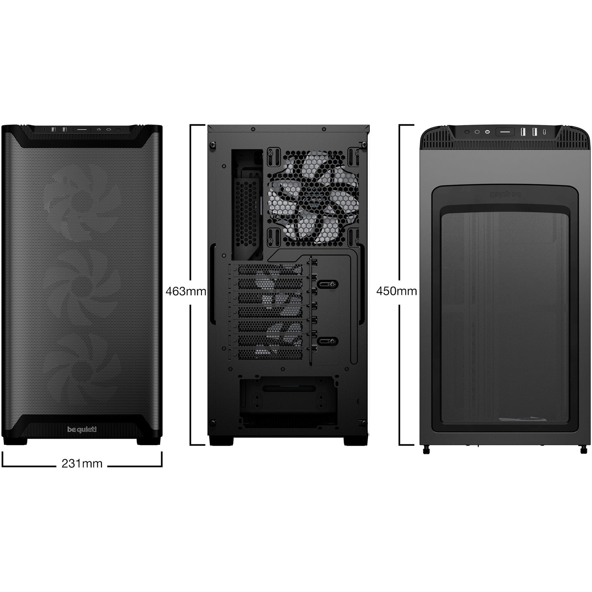 Be quiet! pure base 501 lx midi tower behuizing (zwart | 2x usb-a | 1x usb-c | rgb | tempered glass)