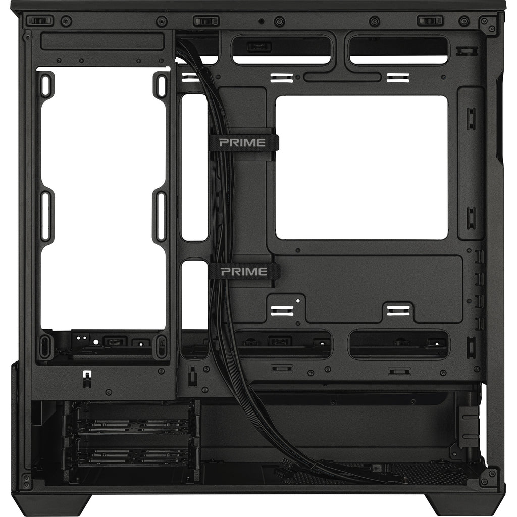 Asus prime ap202 midi tower behuizing (zwart | 2x usb-a | 1x usb-c | rgb | tempered glass)