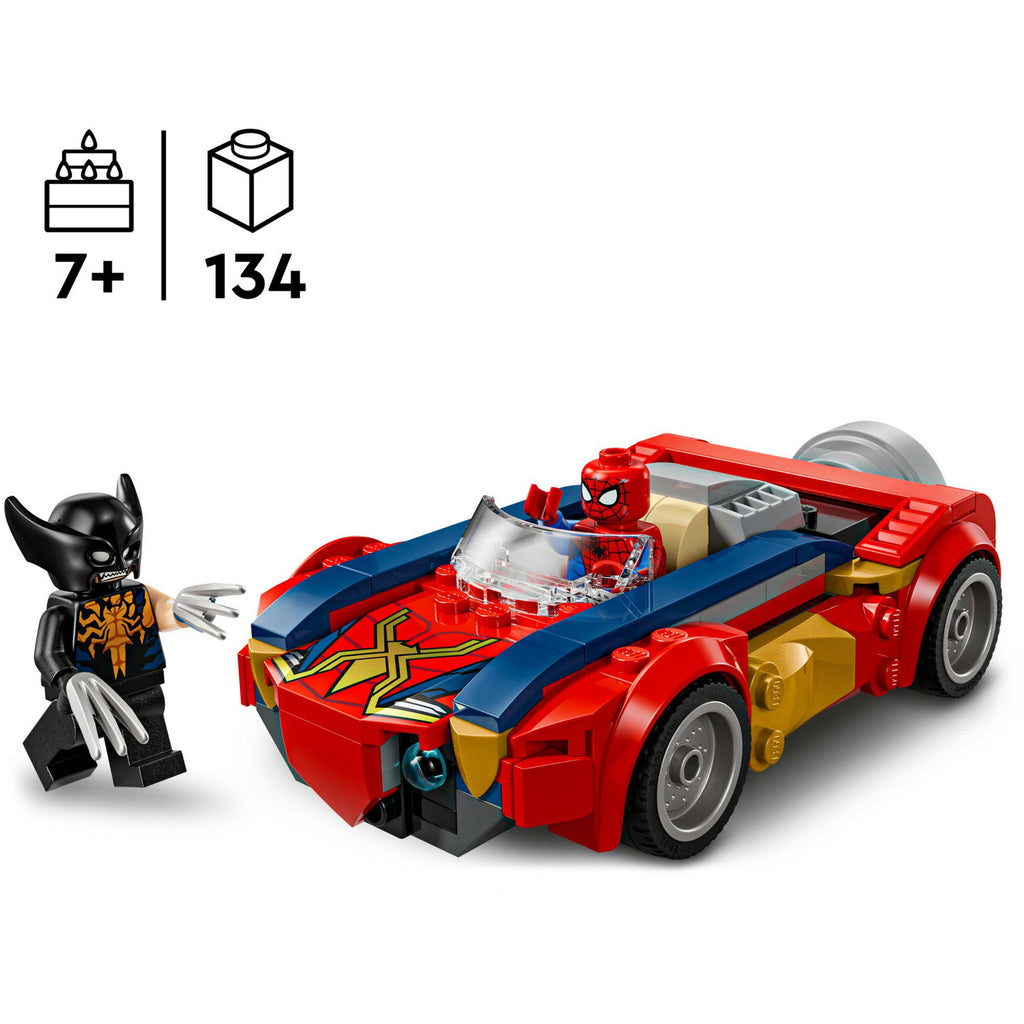 LEGO Superhelden 76336 Marvel Spider-Man Auto gegen Venomized Wolverine