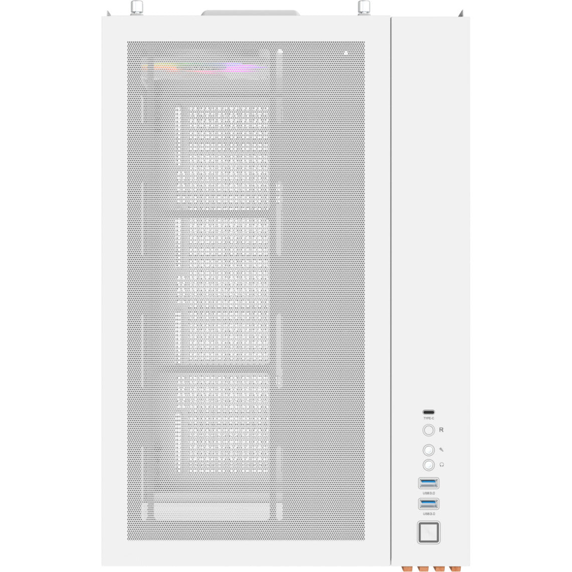 Thermaltake view 380 ws argb snow midi tower behuizing (wit houtkleur | 2x usb-a | 1x usb-c | rgb | tempered glass)