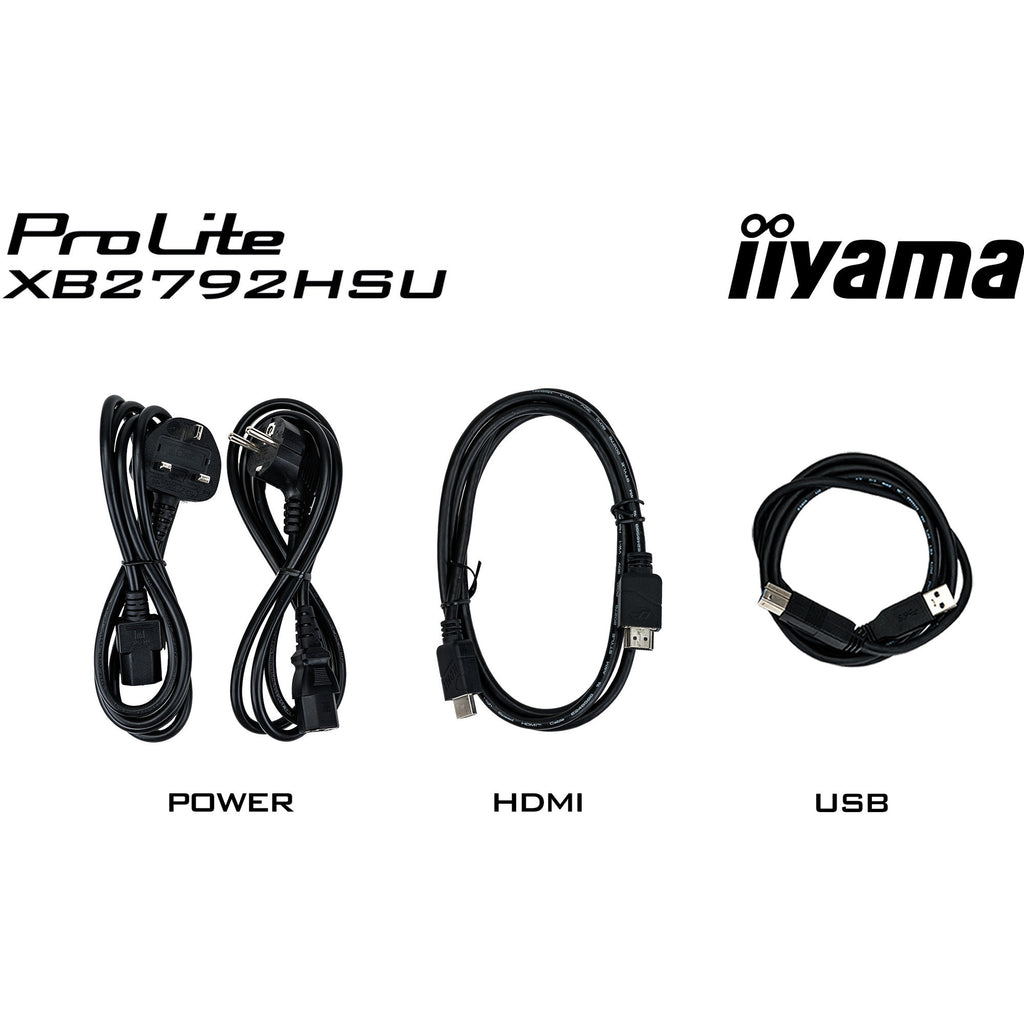 Iiyama prolite xb2792hsu-b1 27 monitor (zwart (mat), hdmi, displayport, 2x usb-a, usb-b, 120 hz)
