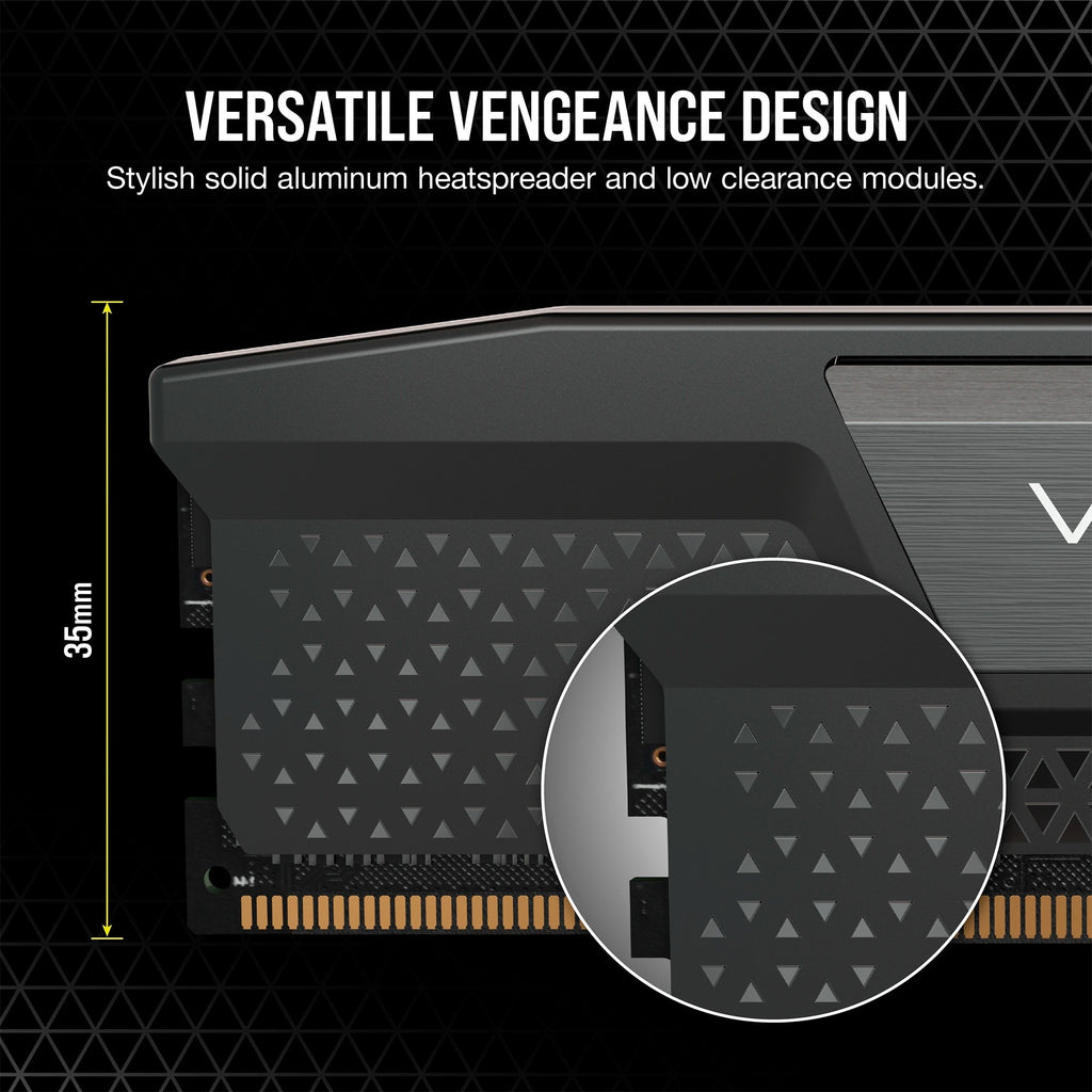 Corsair vengeance 32 gb ddr5-6000 (2x 16 gb) werkgeheugen (zwart, cmk32gx5m2b6000c38, xmp 3.0)