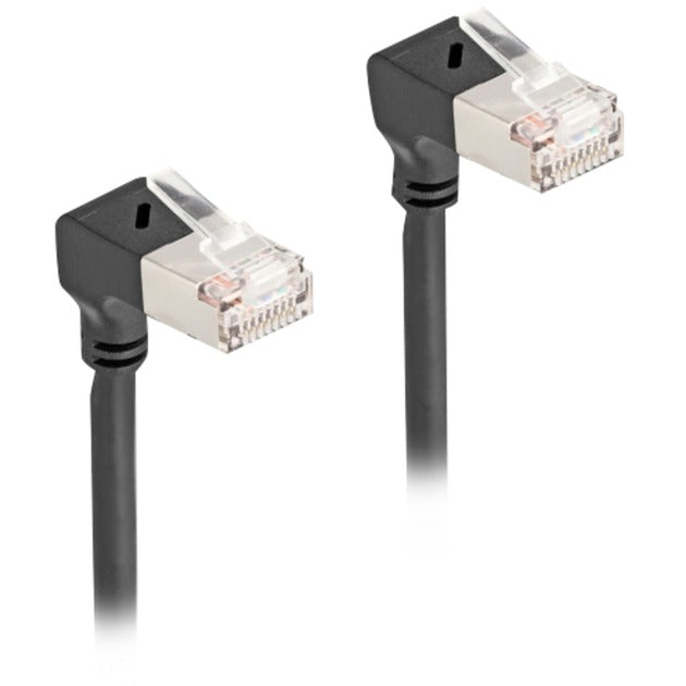 DeLOCK RJ45 Netzwerkkabel Cat.6A S/FTP Slim 90° Nacht unten