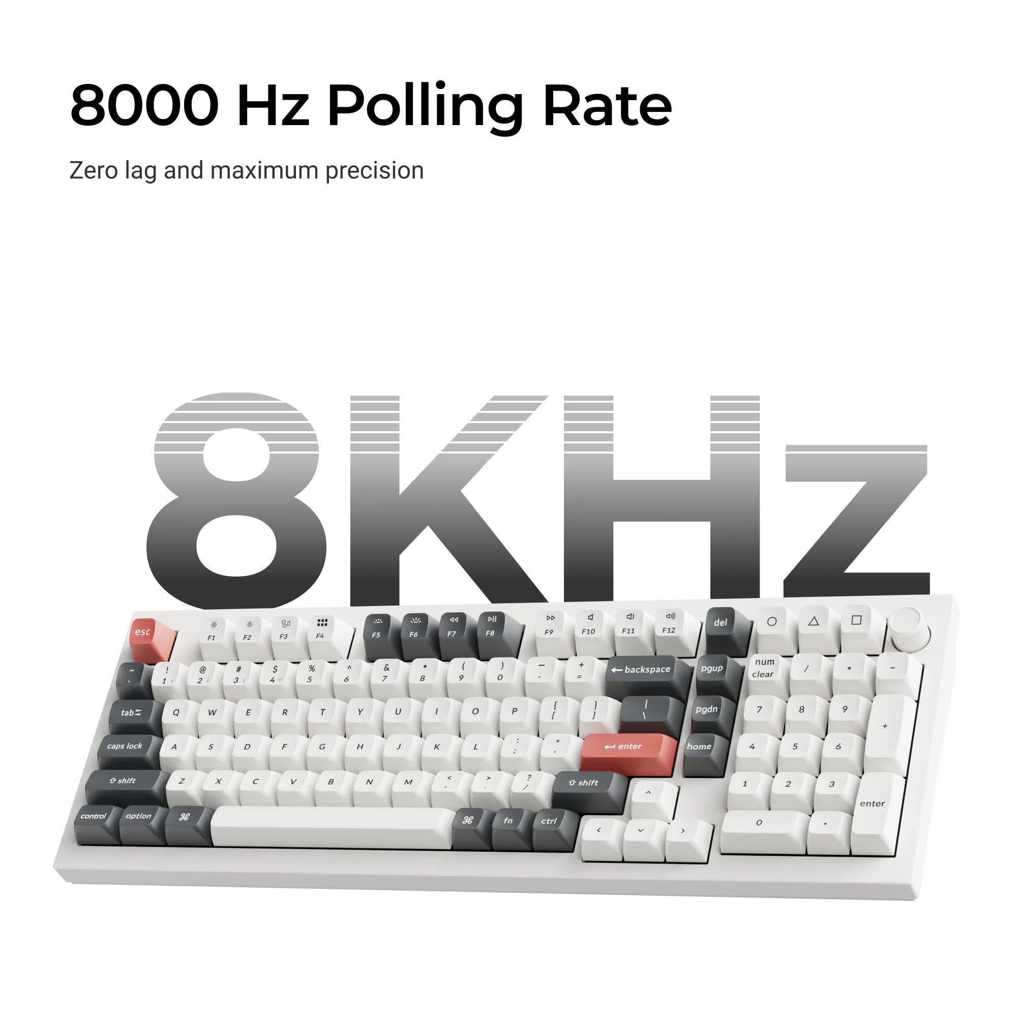 Keychron q5 ultra-m3 8k wireless custom mechanical keyboard (zwart, us lay-out (qwerty), silk pom brown, 96%, rgb, hot swap, 8k, 2.4 ghz | bluetooth 5.2 | usb-c)