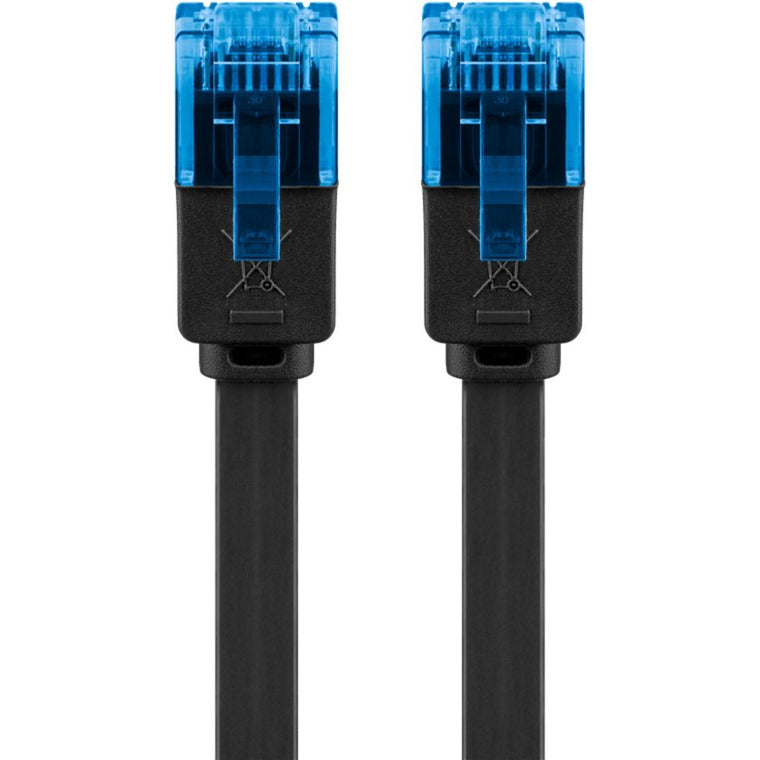 Goobay cat 6a flat patch cable u utp, 10 meter kabel (zwart blauw)