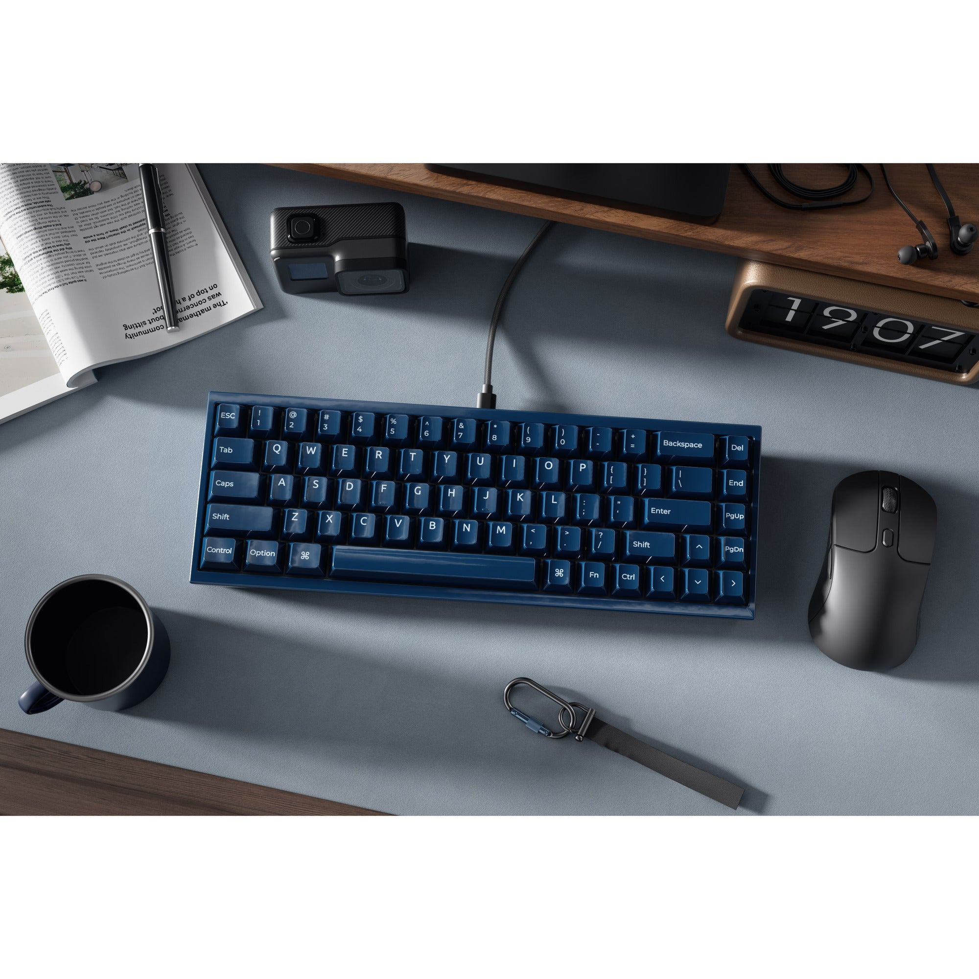 Keychron q16 he 8k magnetic switch keyboard (blauw, us lay-out (qwerty), ultra-fast lime, 65%, rgb, hot swap, 8k)