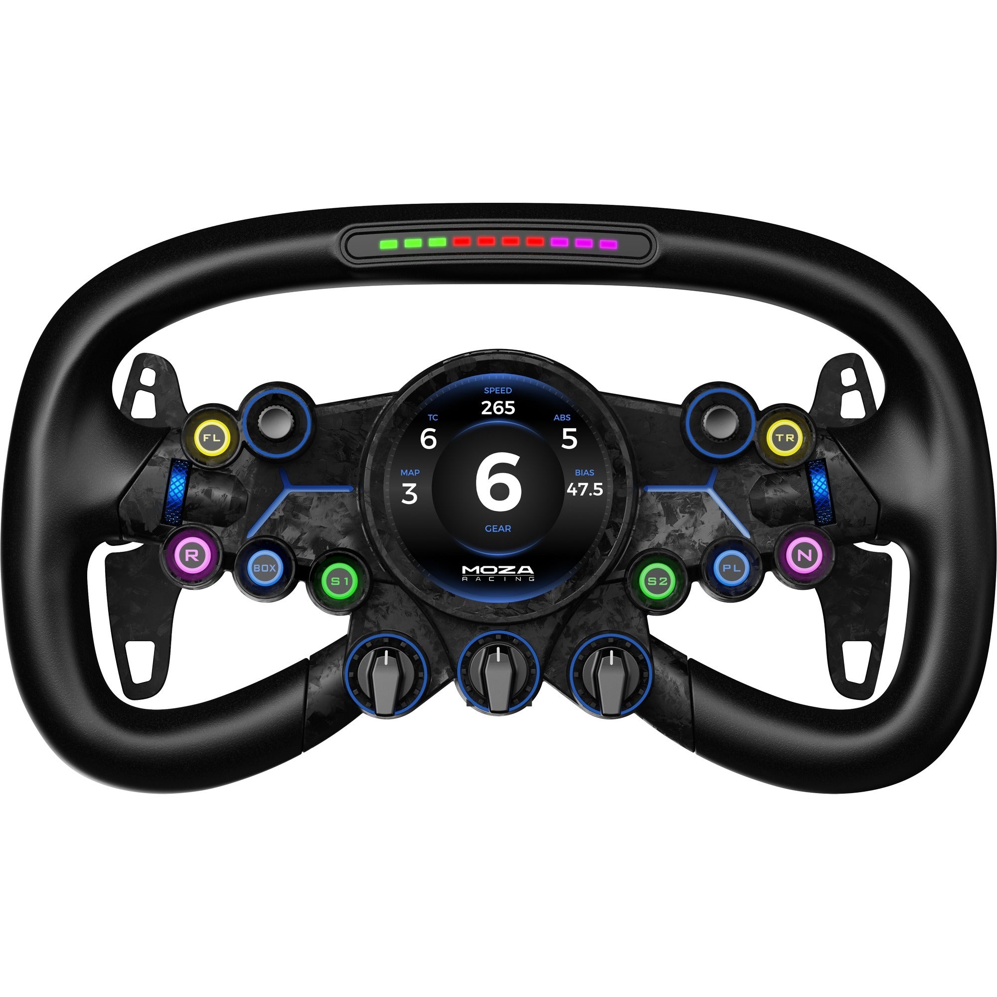 Moza vision gs stuur add-on (zwart carbon)