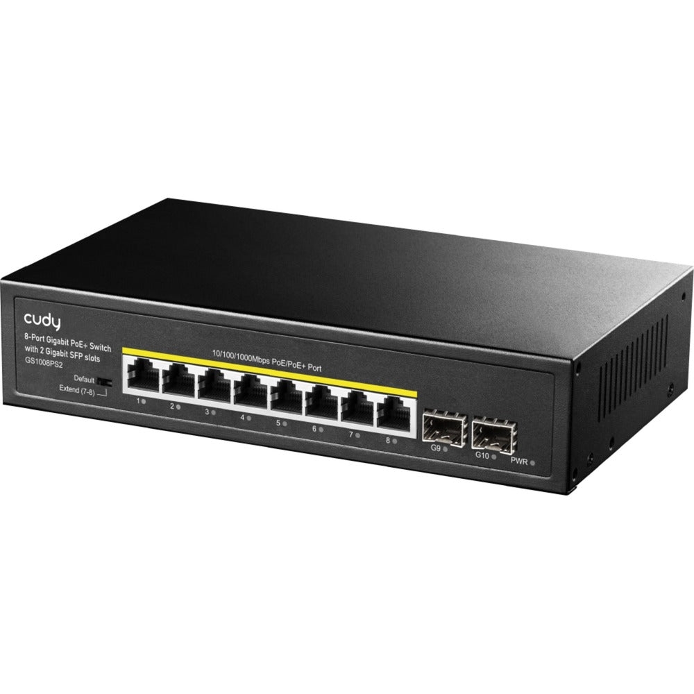 Cudy 8-gbe poe+ switch with 2 uplink sfp (zwart)
