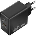 Lenovo dual usb-c (65w) gan (zwart, 2x usb-c, power delivery)