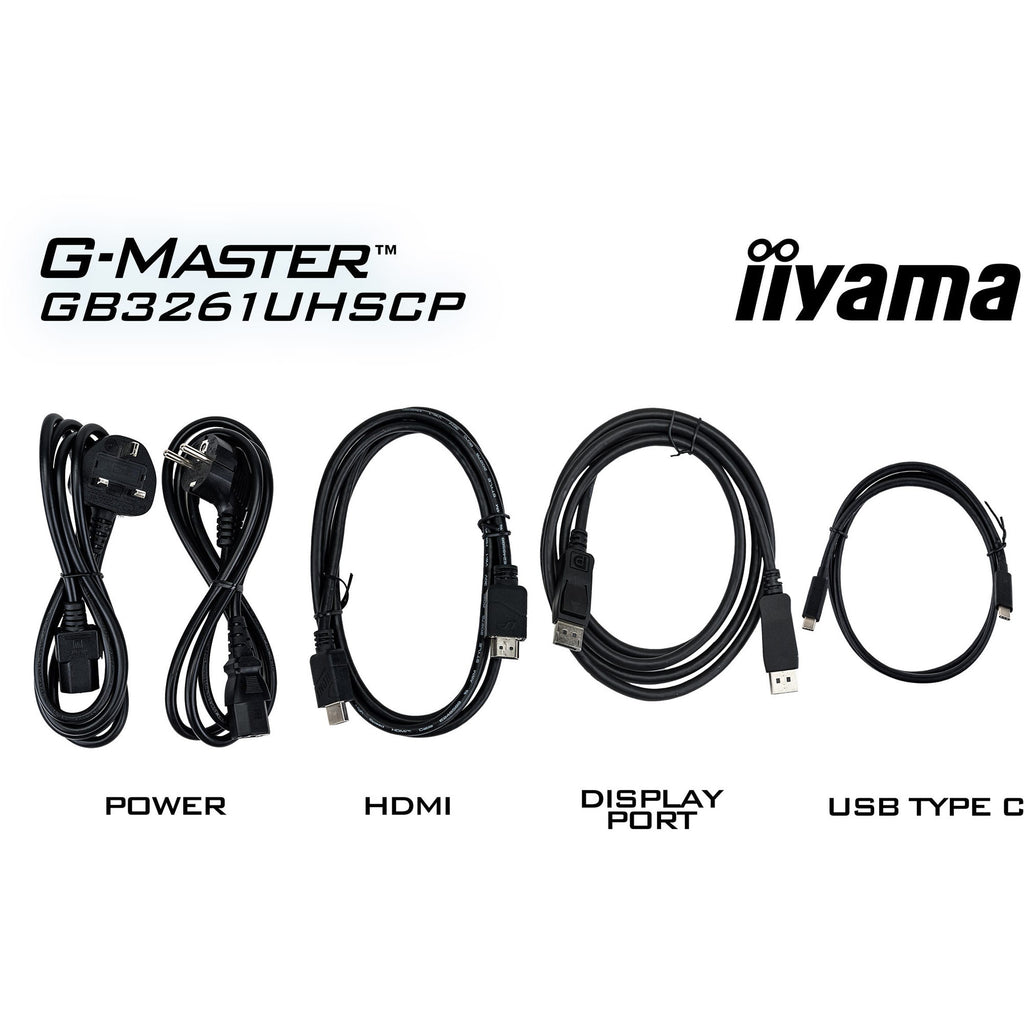 Iiyama g-master red eagle gb3261uhscp-b1 31.5 4k uhd gaming monitor (zwart (mat), 144 hz, hdmi, displayport, usb-c, audio, amd freesync )