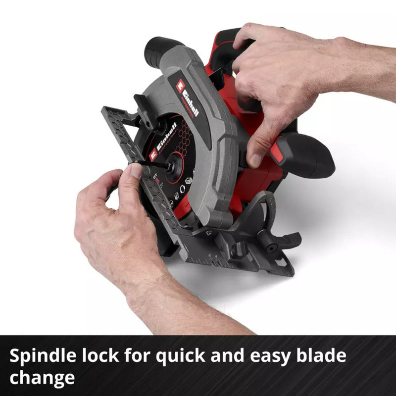 Einhell professional accu handcirkelzaag tp-cs 18 165 li bl - solo (rood zwart, power x-change, accu en oplader niet inbegrepen)