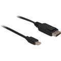 Delock mini displayport > displayport adapter (zwart, 1 meter)